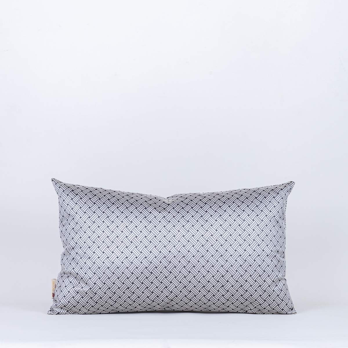 Almofada Seda Trançada Cinza E Branco 30X50