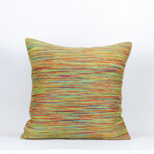 Almofada Seda Pura Listrada Verde, Laranja, Azul, Vermelho 50X50