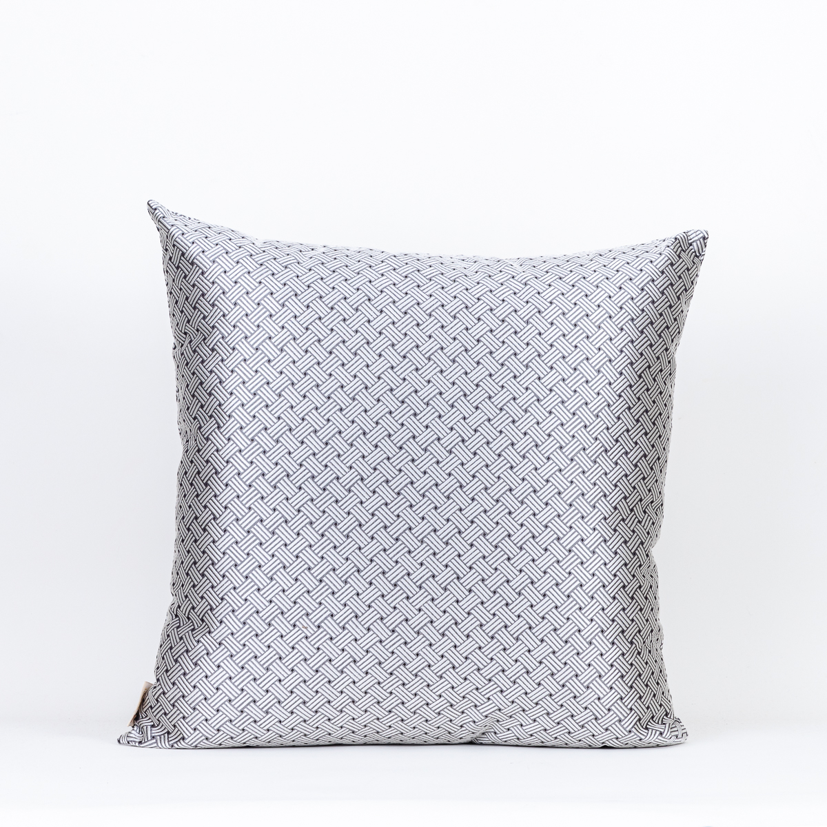 Almofada Seda Trançada Cinza E Branco 50X50