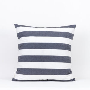Almofada Seda Mista Listrada Cinza Chumbo E Off White 50X50