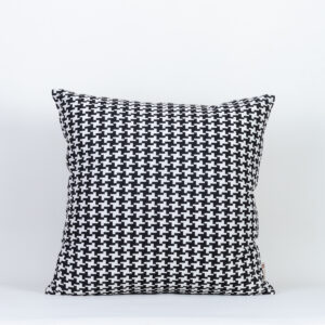 Almofada Seda Mista Pied De Poule Preto E Branco 50X50