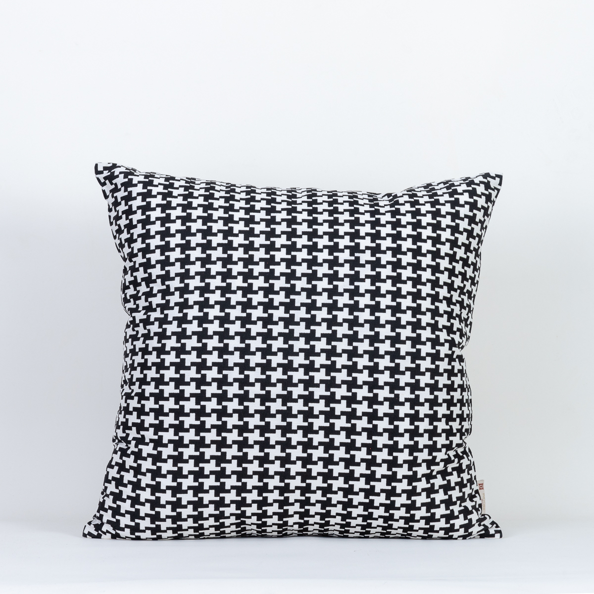 Almofada Seda Mista Pied De Poule Preto E Branco 50X50