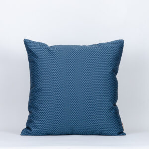 Almofada Seda Mista Azul Preto Chevron 50X50
