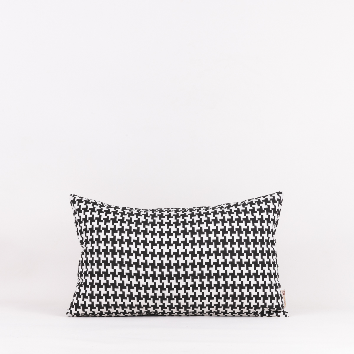Almofada Seda Mista Pied De Poule Preto E Branco 30X50