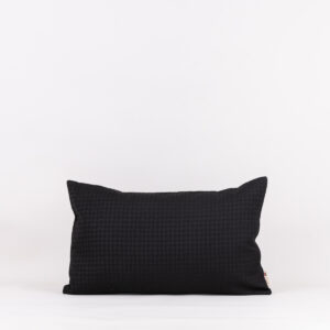 Almofada Seda Mista Preta Pied De Poule 30X50