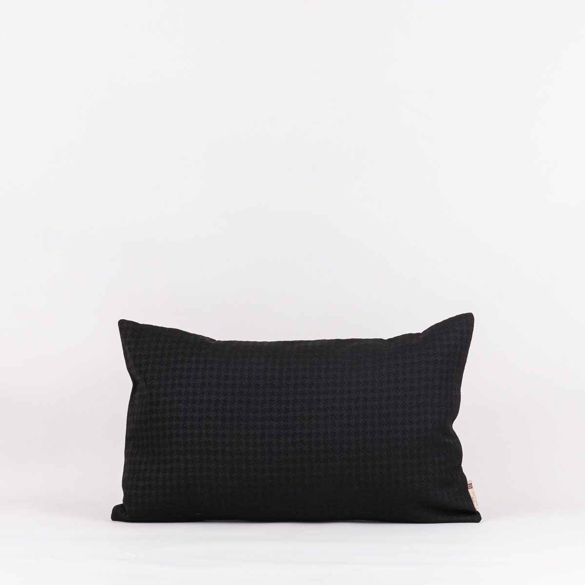 Almofada Seda Mista Preta Pied De Poule 30X50