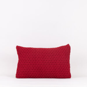 Almofada Tricô Colméia Avesso Rubis 30X50