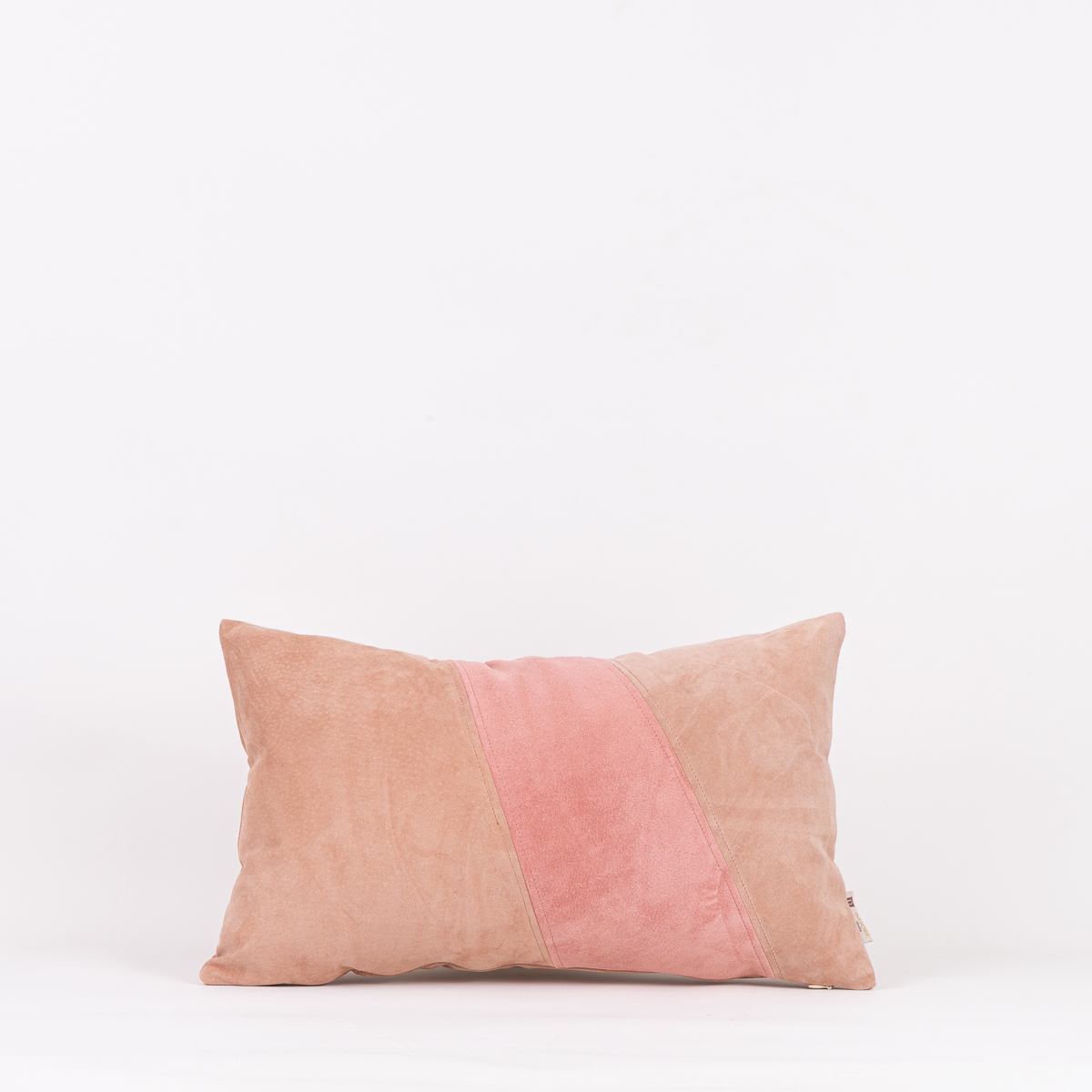 Almofada Couro Camurça Salmão E Rosa 30X50