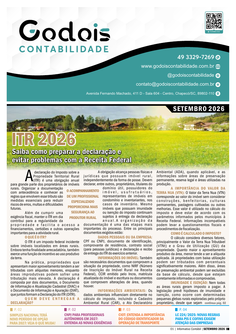 ITR 2026 - Saiba como preparar a declaração e evitar problemas com a Receita Federal