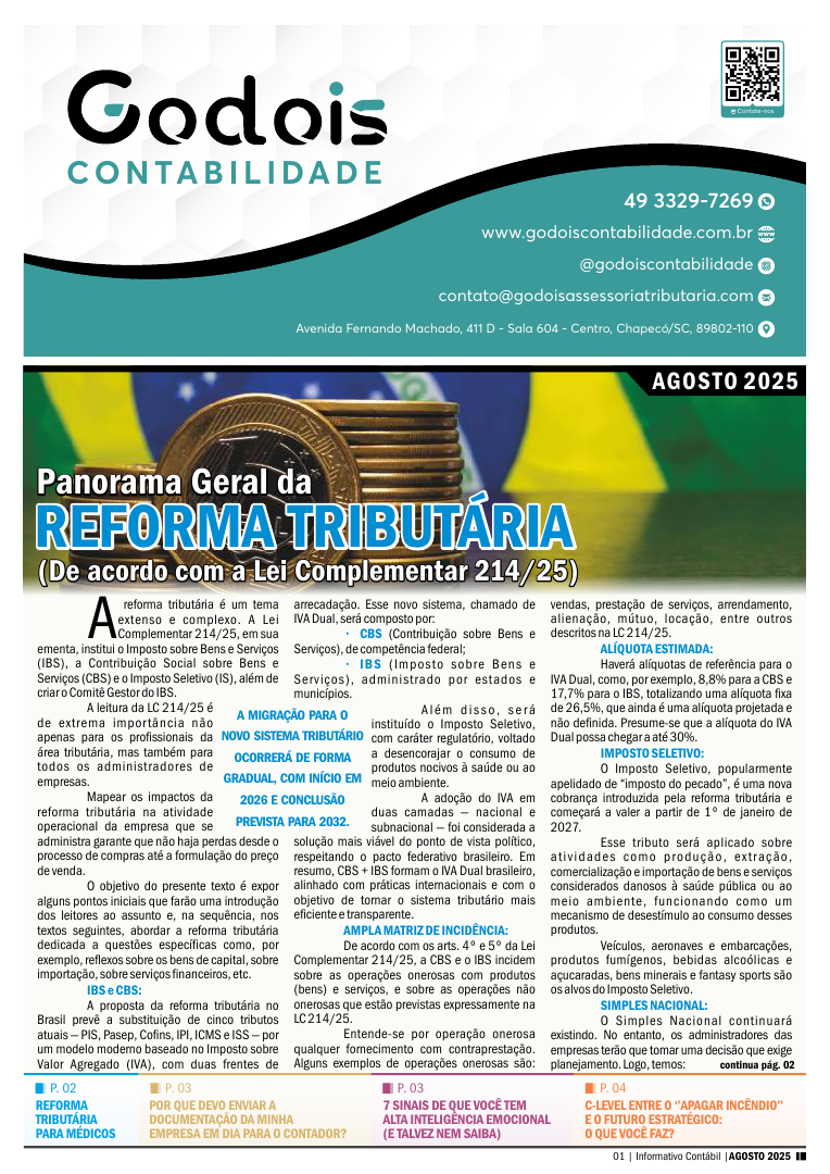 Panorama geral da reforma tributária (De acordo com a Lei Complementar 214/25)