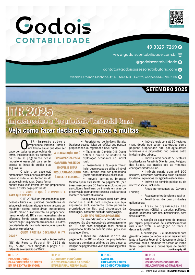 ITR 2025 - Imposto sobre a Propriedade Territorial Rural