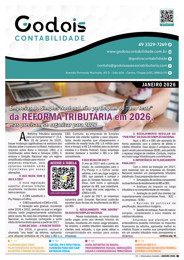 Empresas do Simples Nacional não participam do ‘‘ano teste’’ da REFORMA TRIBUTÁRIA em 2026, mas precisam se organizar para 2027