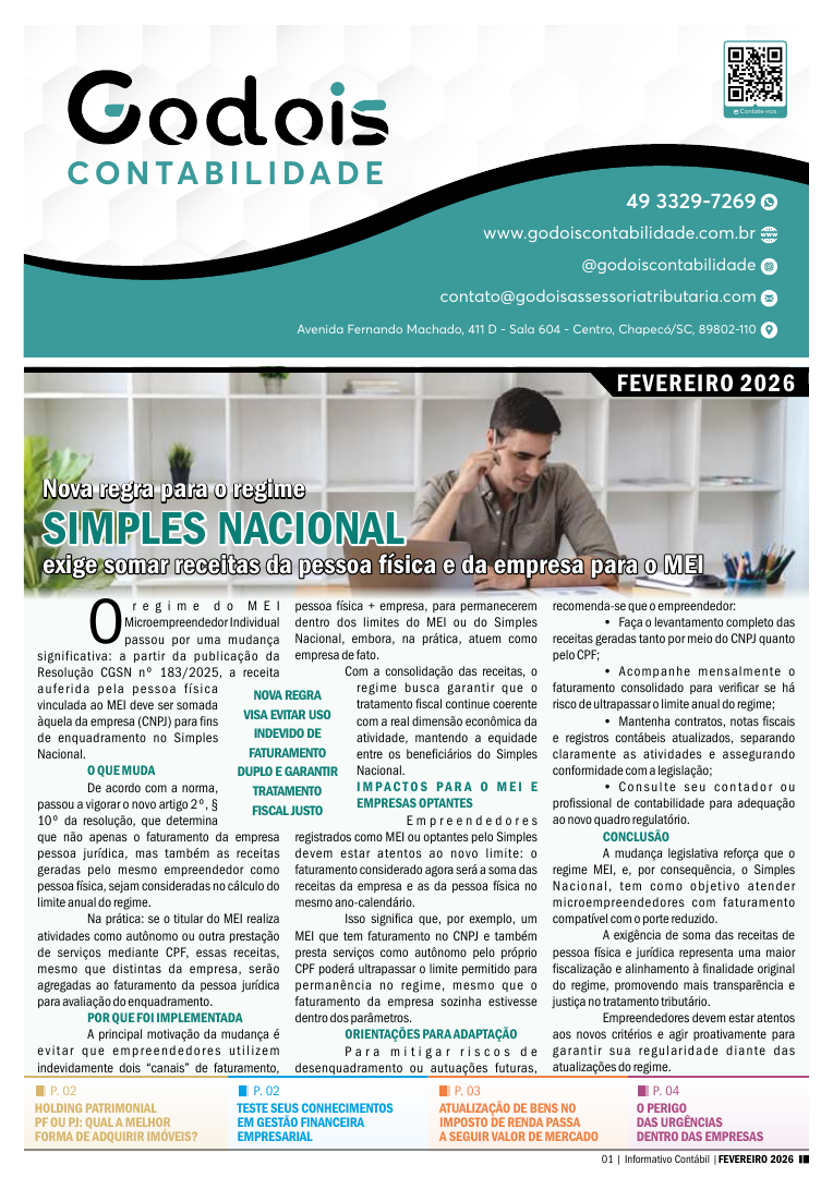 Nova regra para o regime Simples Nacional exige somar receitas da pessoa física e da empresa para o MEI