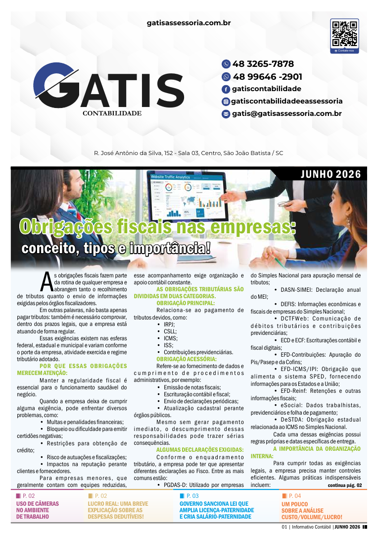 Capa do Informativo Contábil Digital — Obrigações fiscais nas empresas