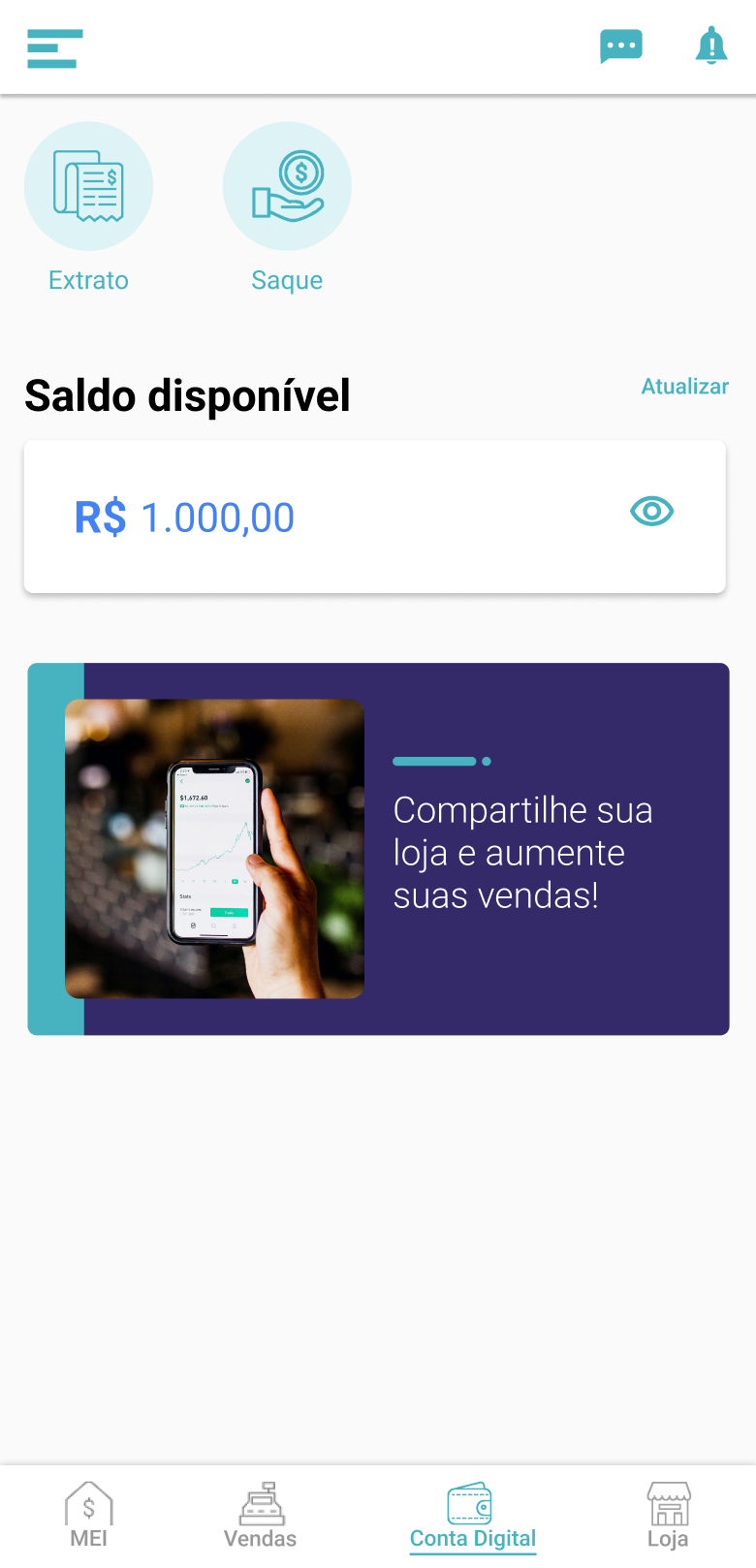 Tela do aplicativo