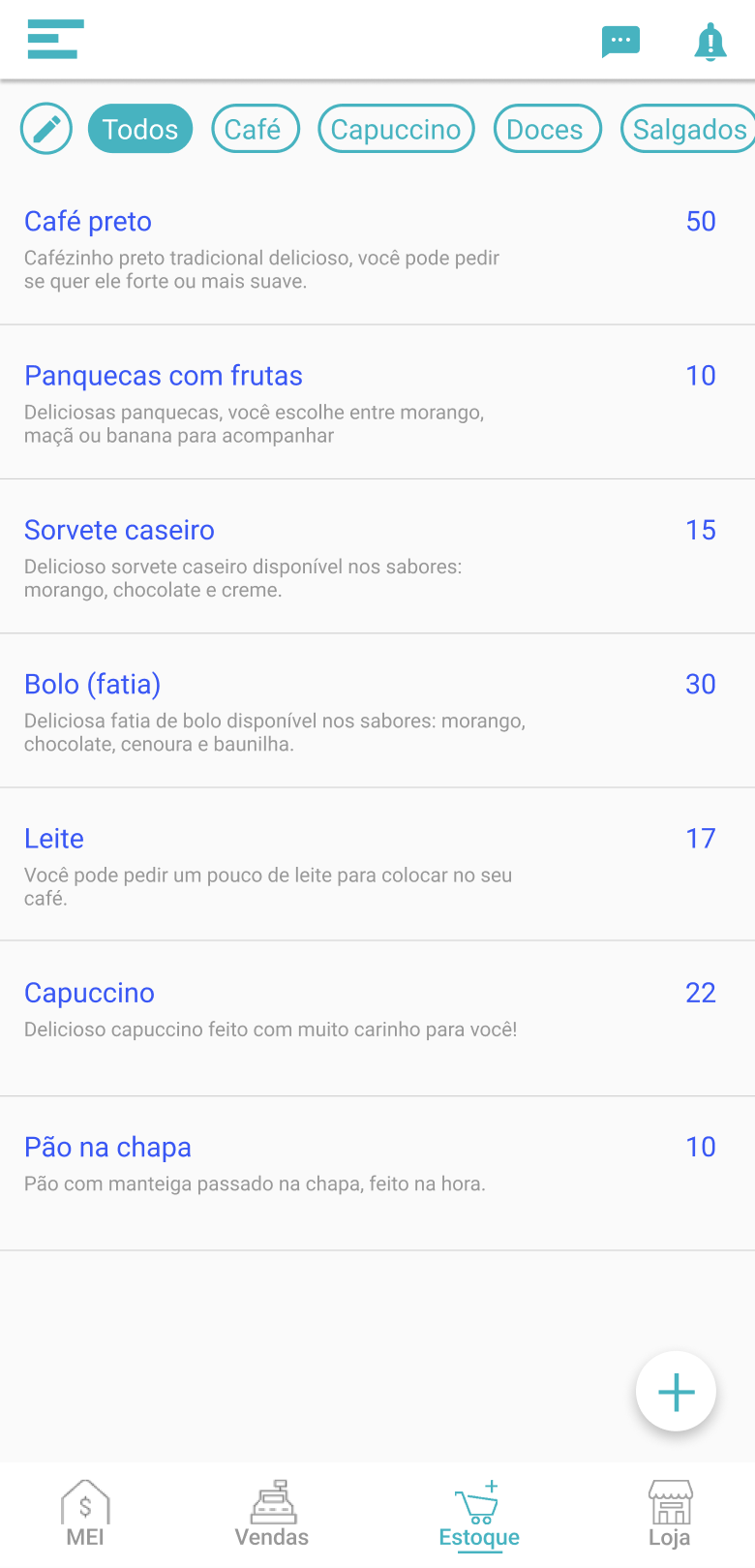 Tela do aplicativo