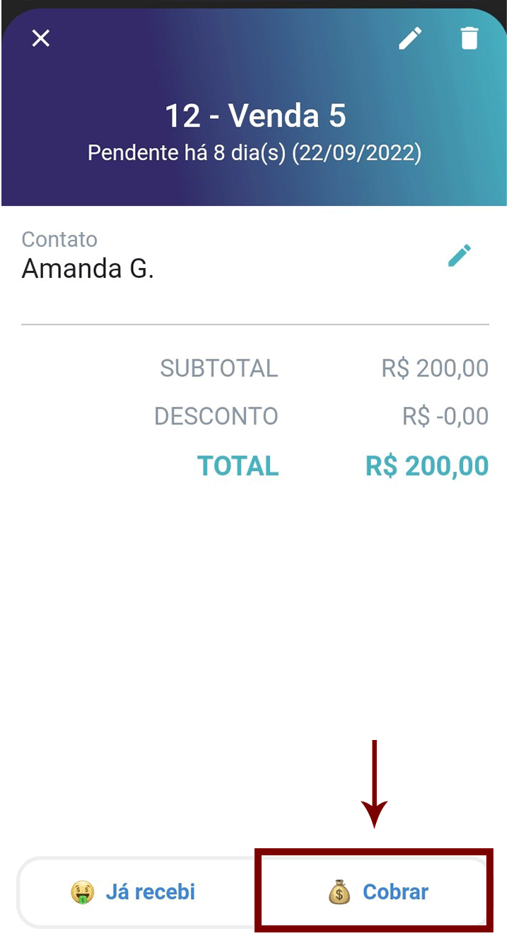 Tela do aplicativo