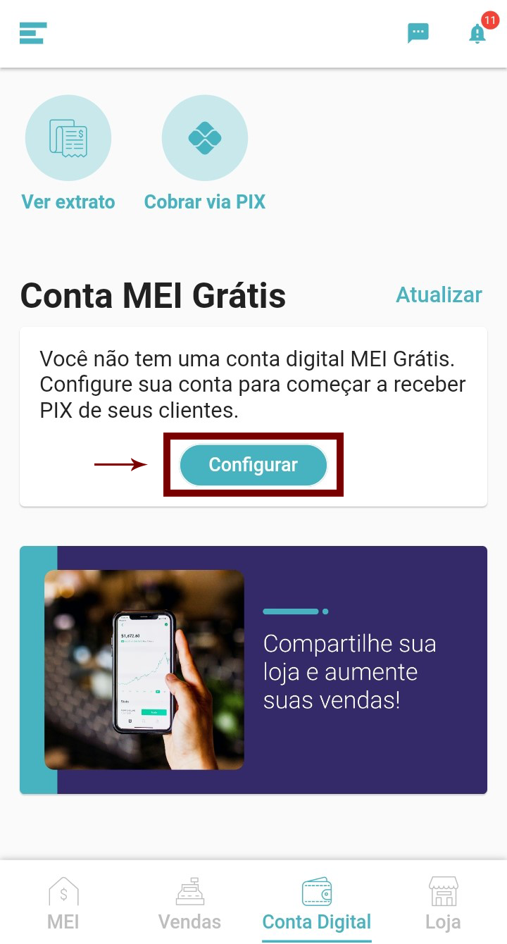 Tela do aplicativo