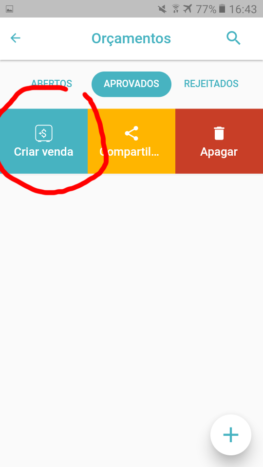Tela do aplicativo
