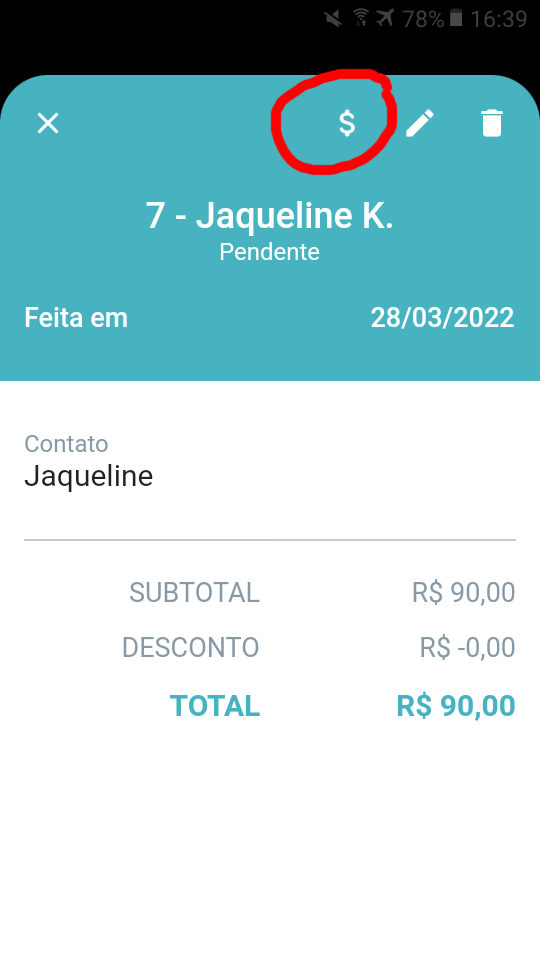 Tela do aplicativo