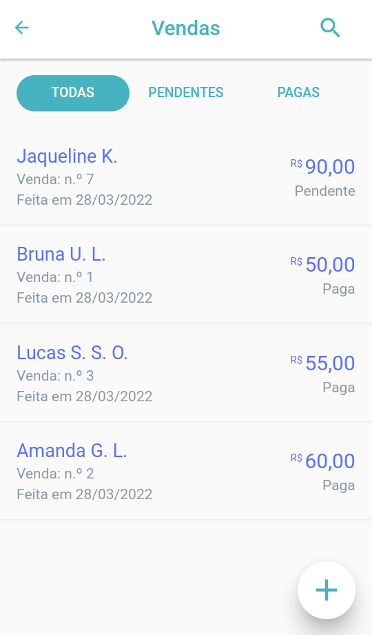 Tela do aplicativo