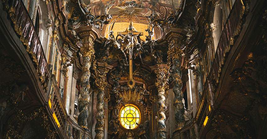 Decorações internas na Asamirche (Igreja de Asam)