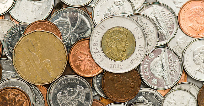 imposto do canada dinheiro moedas