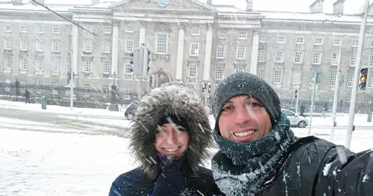 michel e sua esposa no inverno em dublin