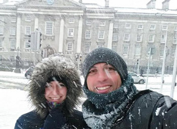 michel e sua esposa no inverno em dublin