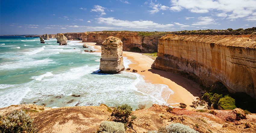 Formações Rochosas e falésias na costa de Victoria, os 12 apóstolos