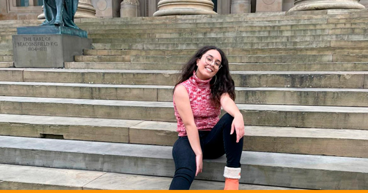 Maria Vitória no seu intercâmbio em Liverpool