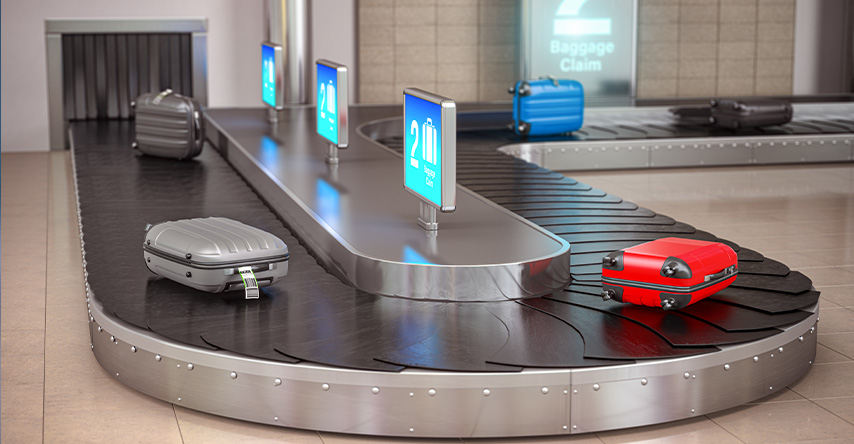 Esteira de malas em um aeroporto