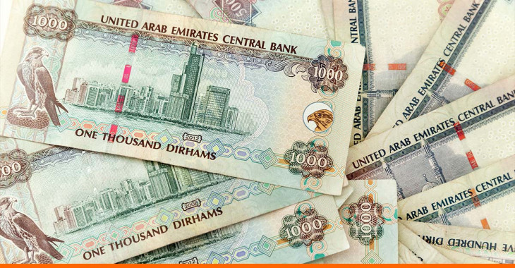notas de 1,000 dirhams dos emiradoa árabes unidos