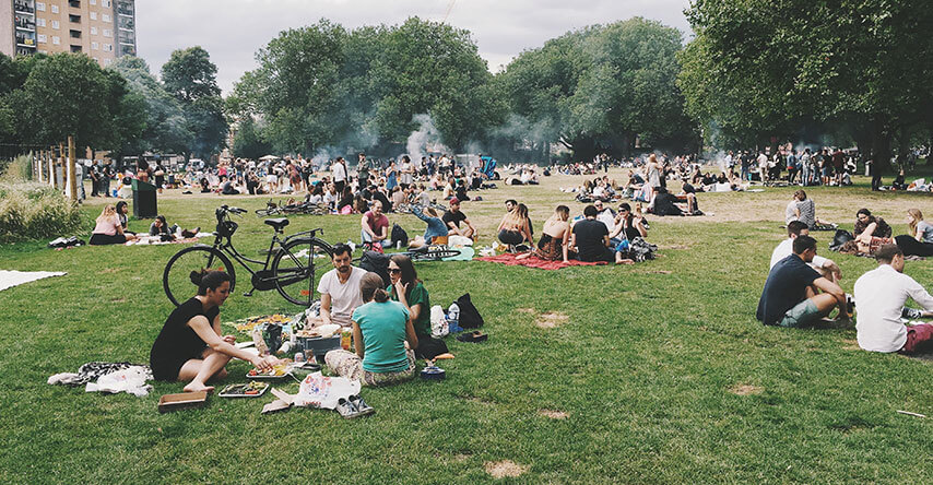 Piquenique em London Fields