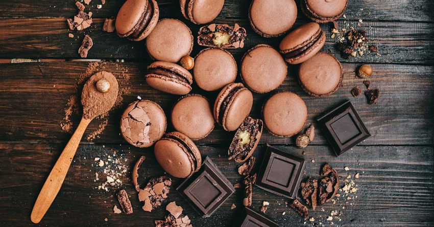 macaroons de chocolate