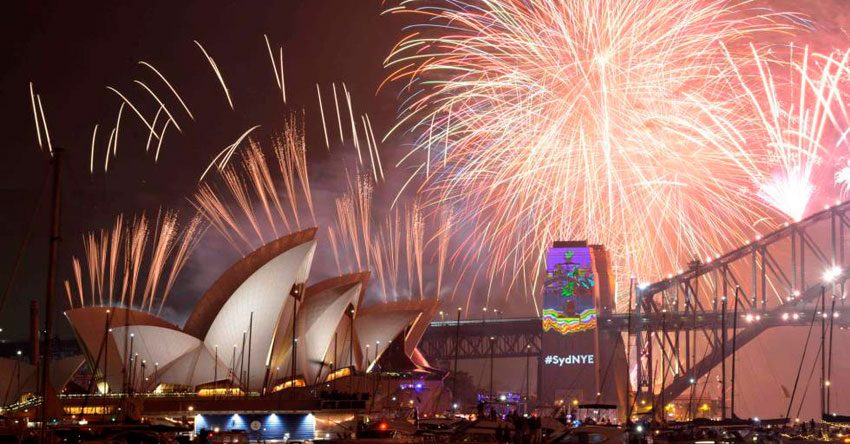 fogos de artifício em Sydney, Australia
