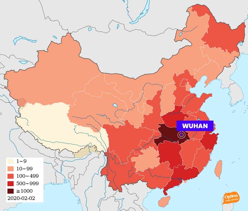 casos de coronavírus na china até dois de fevereiro de dois mil e vinte