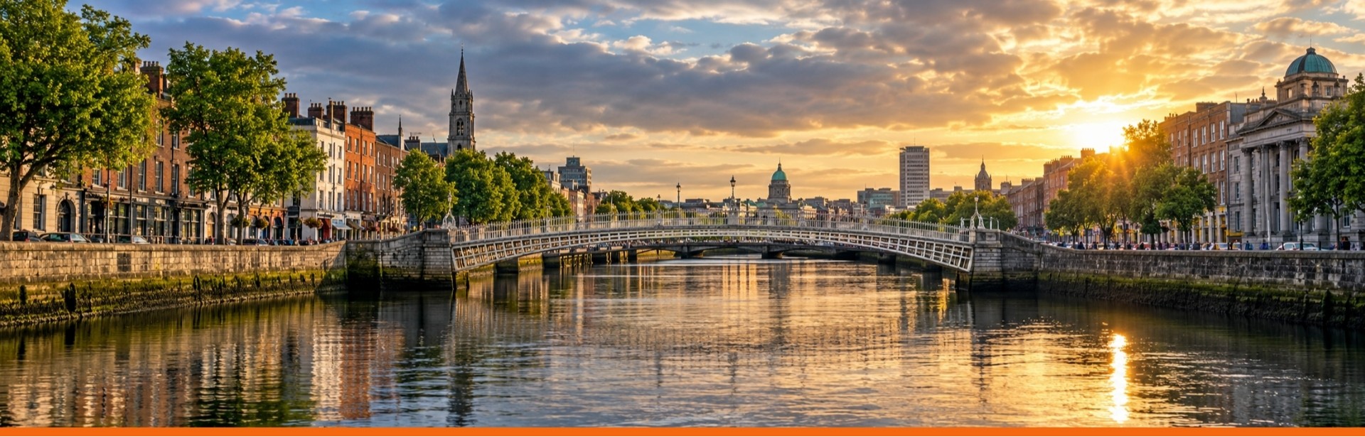 Entardecer em Dublin
