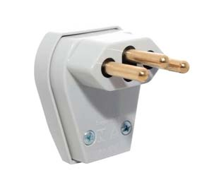 Plugue 2P+T 20A 250V~ Branco C/Prensa-Cabo Pezzi