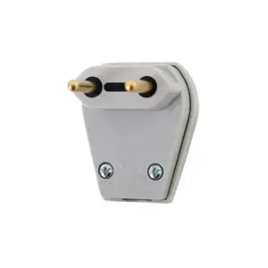 Plugue 2P 10A 250V~ Branco C/Prensa-Cabo Pezzi