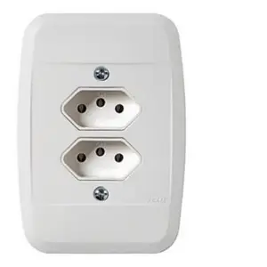 Tomada  Dupla 2P+T 20A 250V~ C/Placa Branco Pezzi