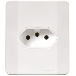 Tomada  2P+T 20A 250V~ C/Placa E C/Caixa Simples Branca Pezzi