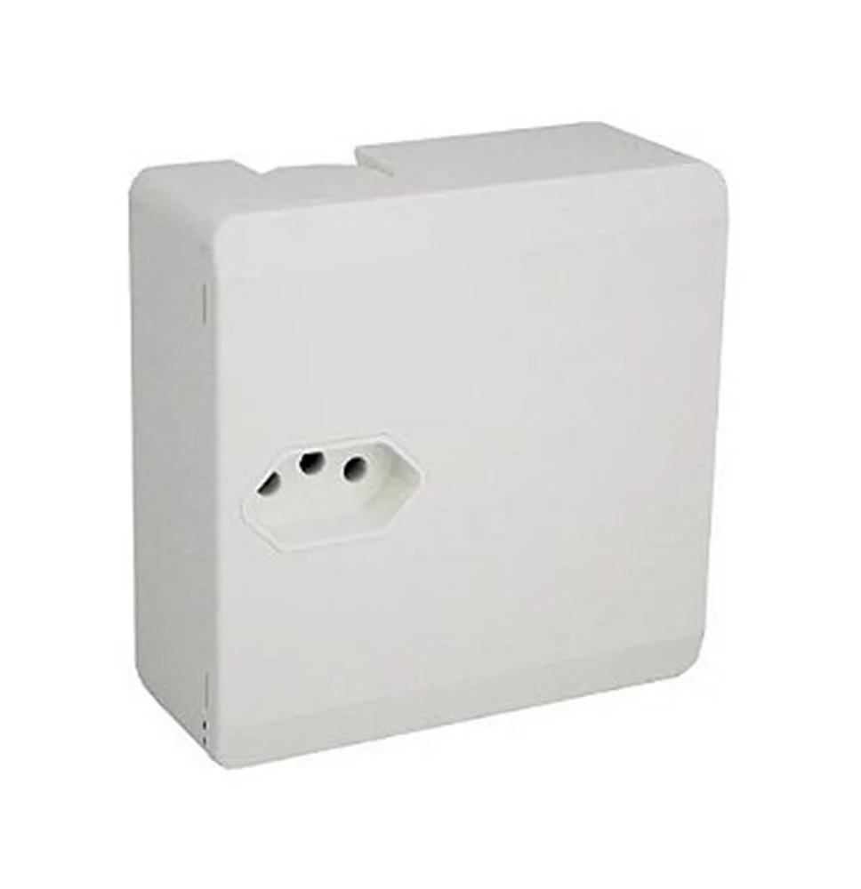 Caixa Disjuntora C/Tomada  2P+T 20A 250V~ S/Disjuntor Branca Pezzi