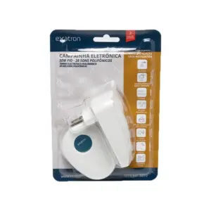 Campainha eletrônica s/ fio, bivolt, 1 controle bateria Exatron