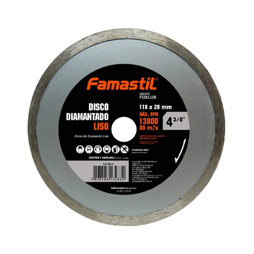 Disco Diamantado Liso 4 3/8 110 X 20 mm