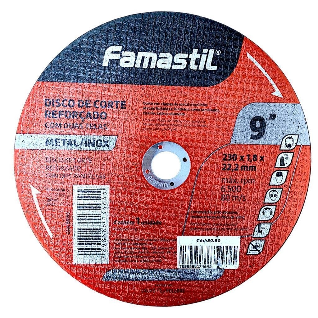 Disco Corte 230(9")x1,8x22,2mm Metal/inox