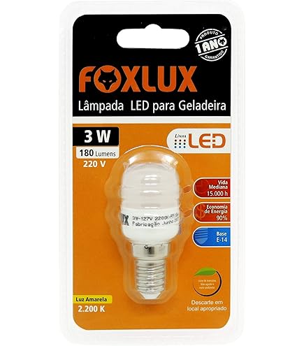 Lampada LED P/ Geladeira 3w/220v E-14