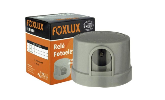 Rele Fotoeletrico Cinza Bivolt FoxLux