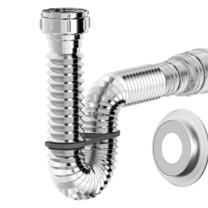 Sifão Tubo Extensível 1,1 M Cromado C/ Suporte E Canopla Censi