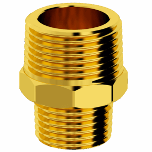 Niple Duplo De Latao Decapado - Rosca 3/4" Censi